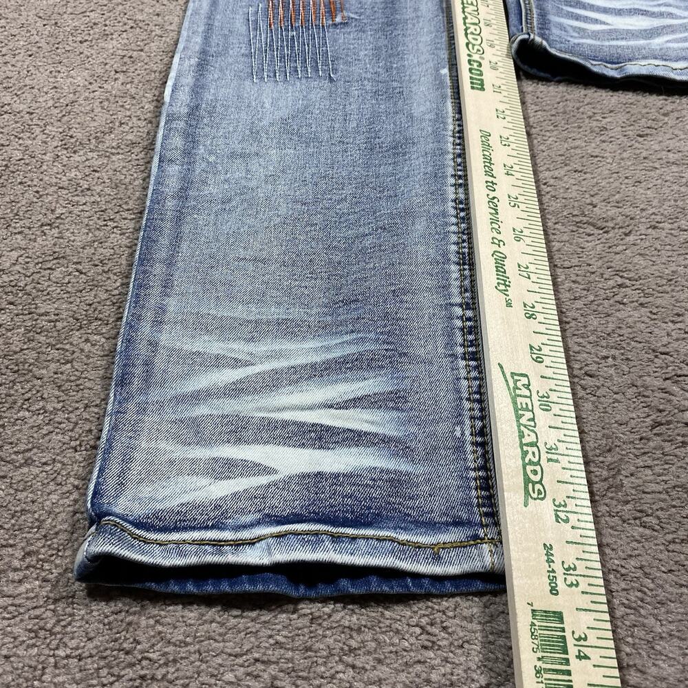 Create 2MRW Distressed Patchwork Skinny Jeans Men’s 36x34 Light Wash - Picture 11 of 12